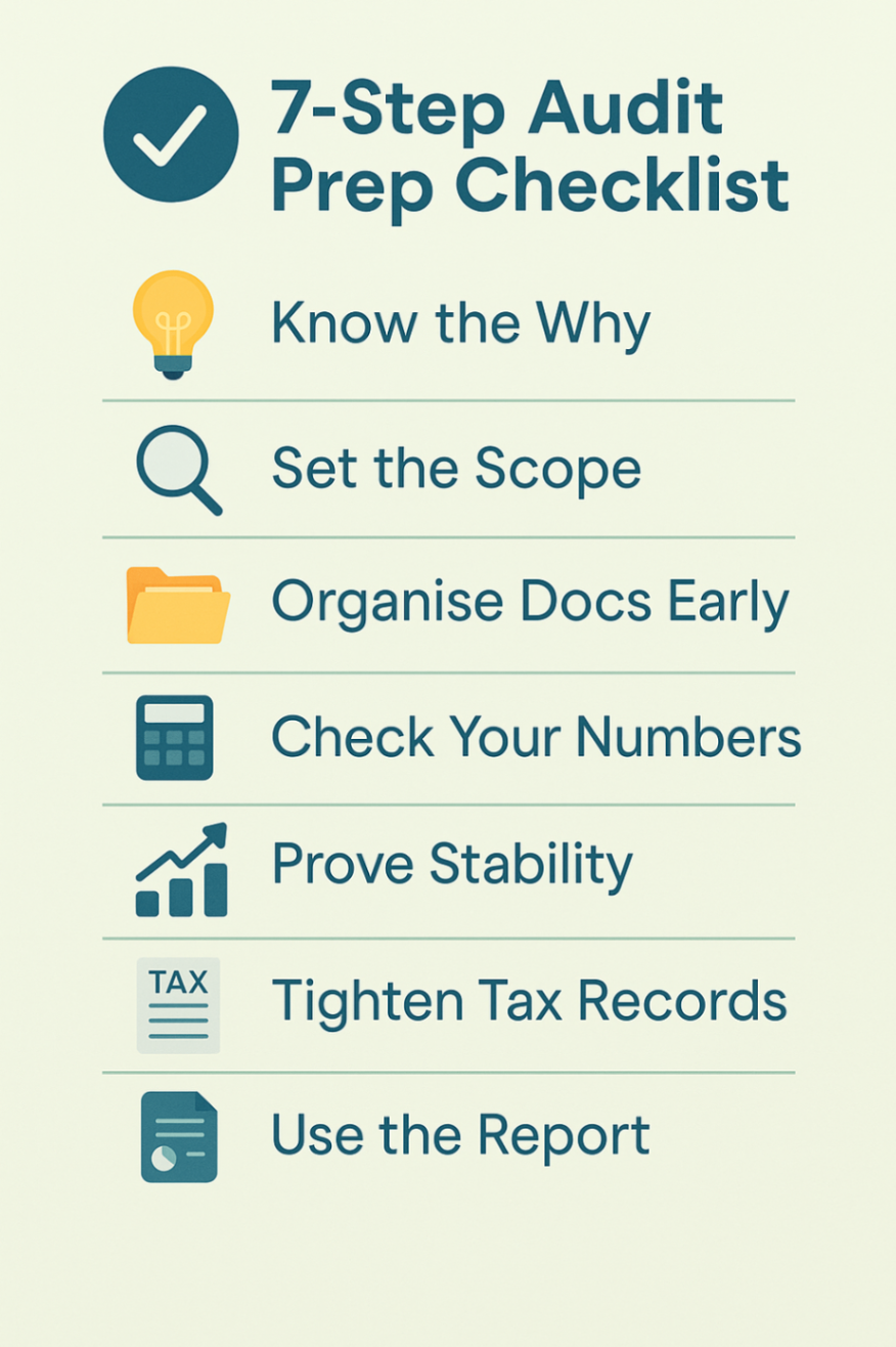 Infographic of audit preparation steps