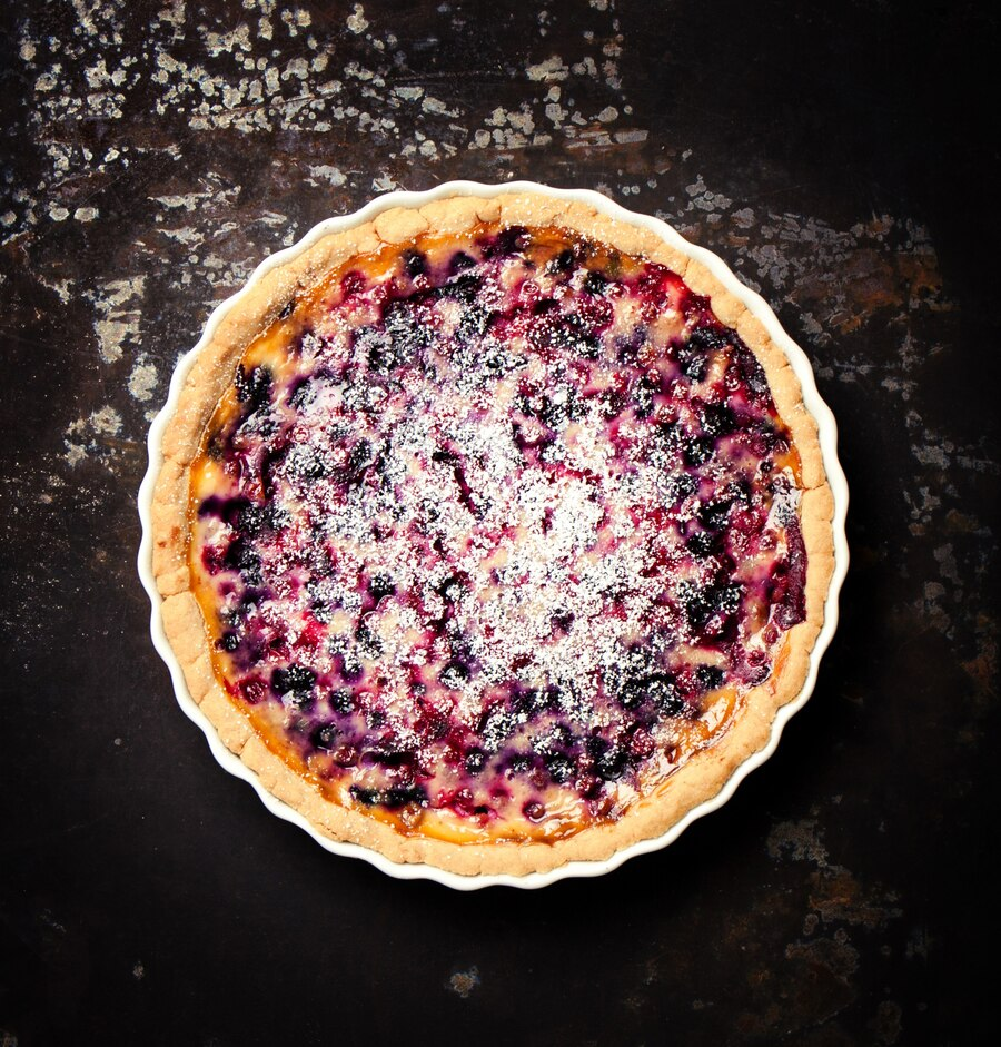 Classic blackberry pie with flaky crust