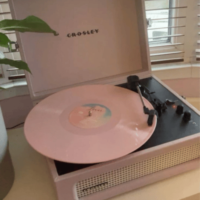 Pink Bluetooth Suitcase Record Player
