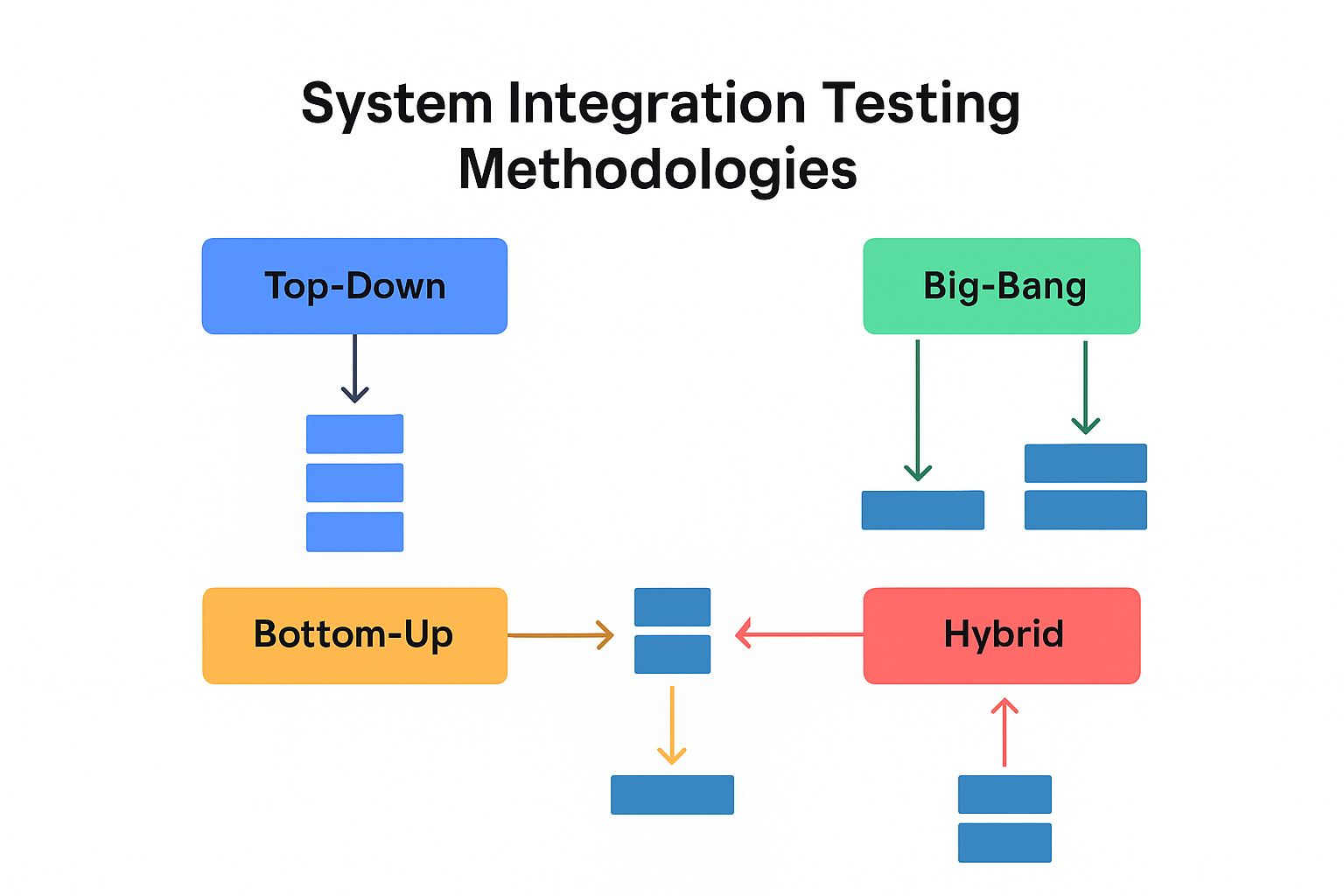 Flowchart comparing SIT methodologies.