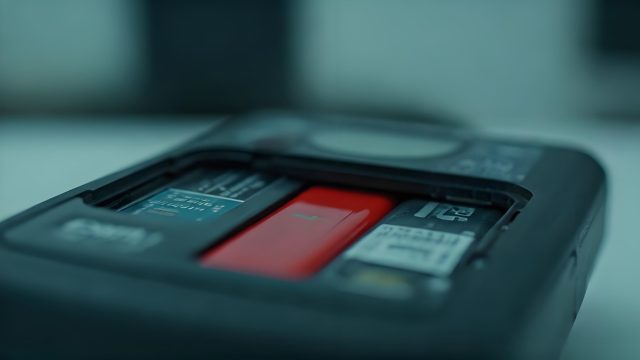 AED device with visible battery compartment