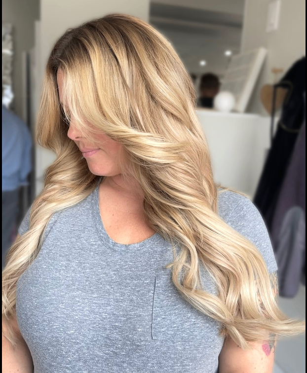 Woman with hair extensions