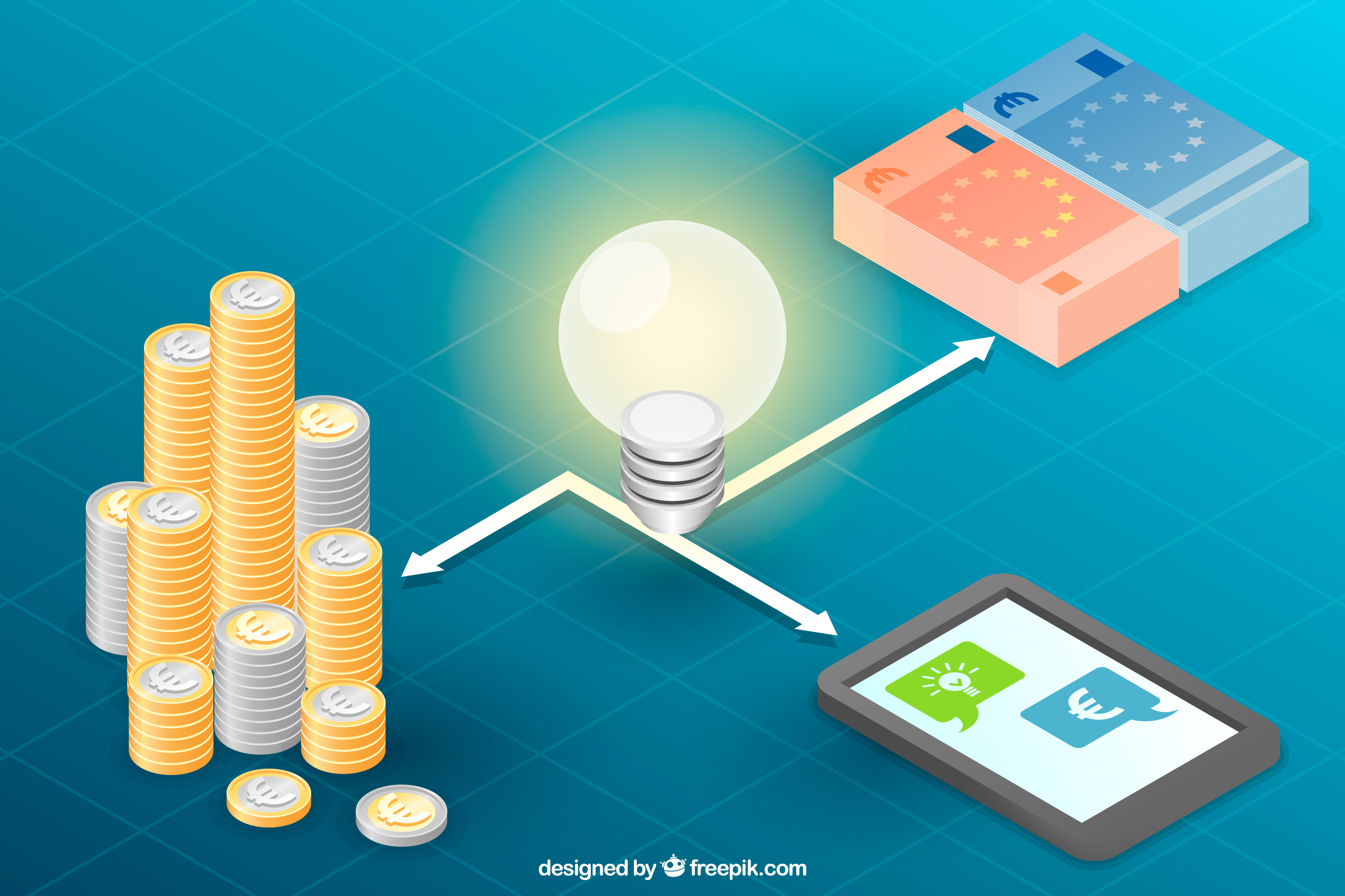 Illustration of technology streamlining cash flow process