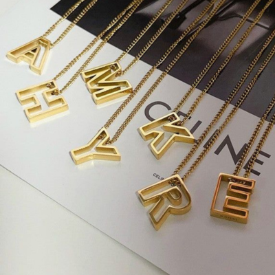 Block Initial Necklace