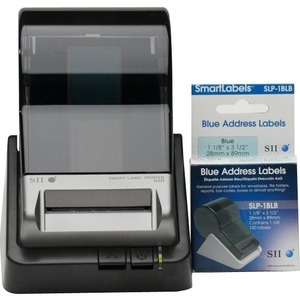 Seiko SLP650 label printer and labels shown