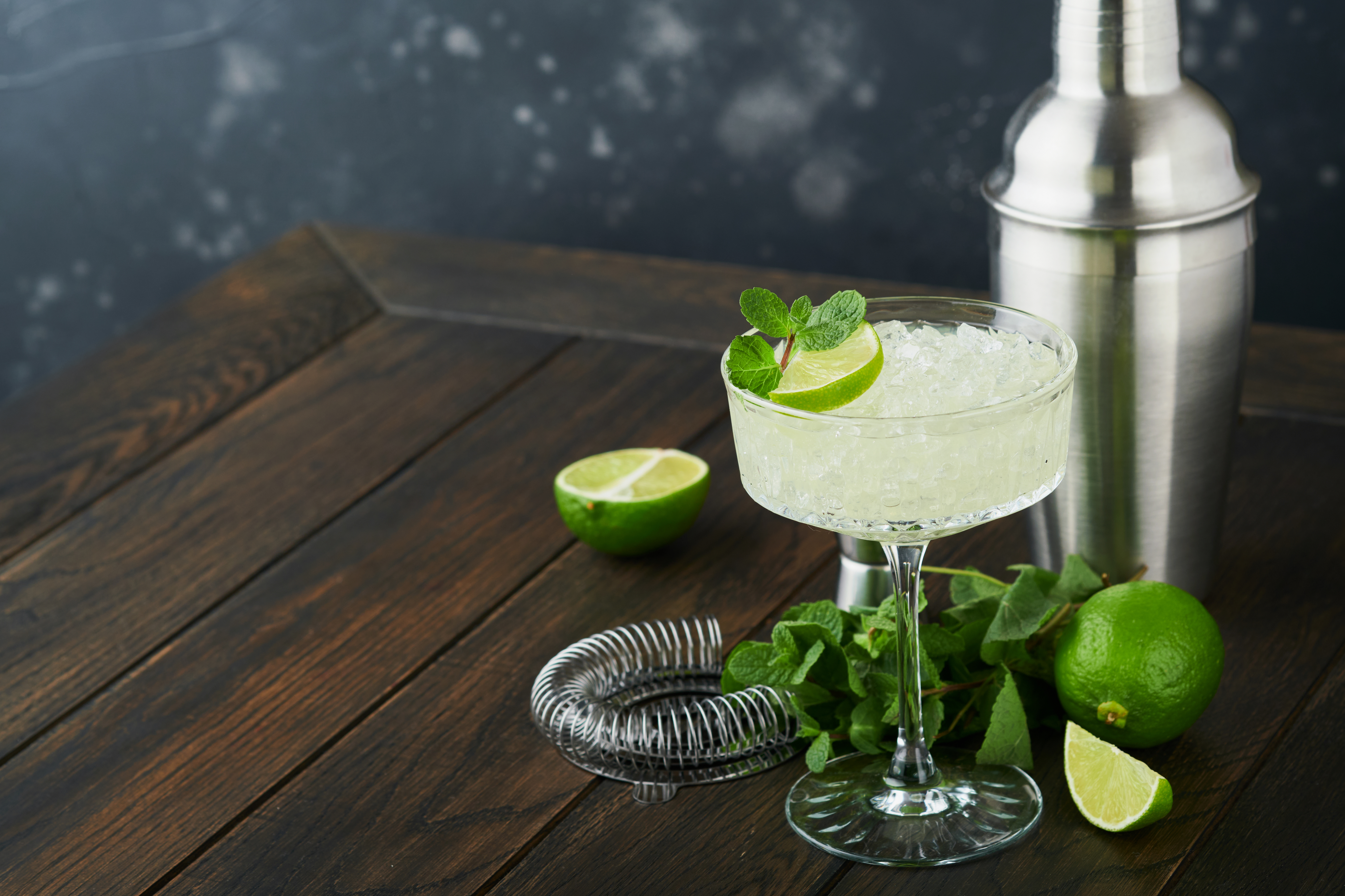 Creamy key lime martini with graham