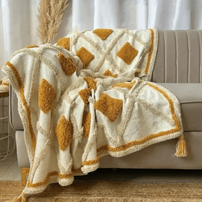 Embroidered Throw Blanket