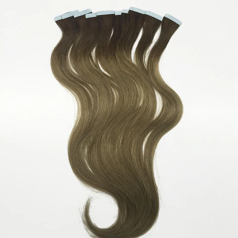 A set of seven wavy hair extensions