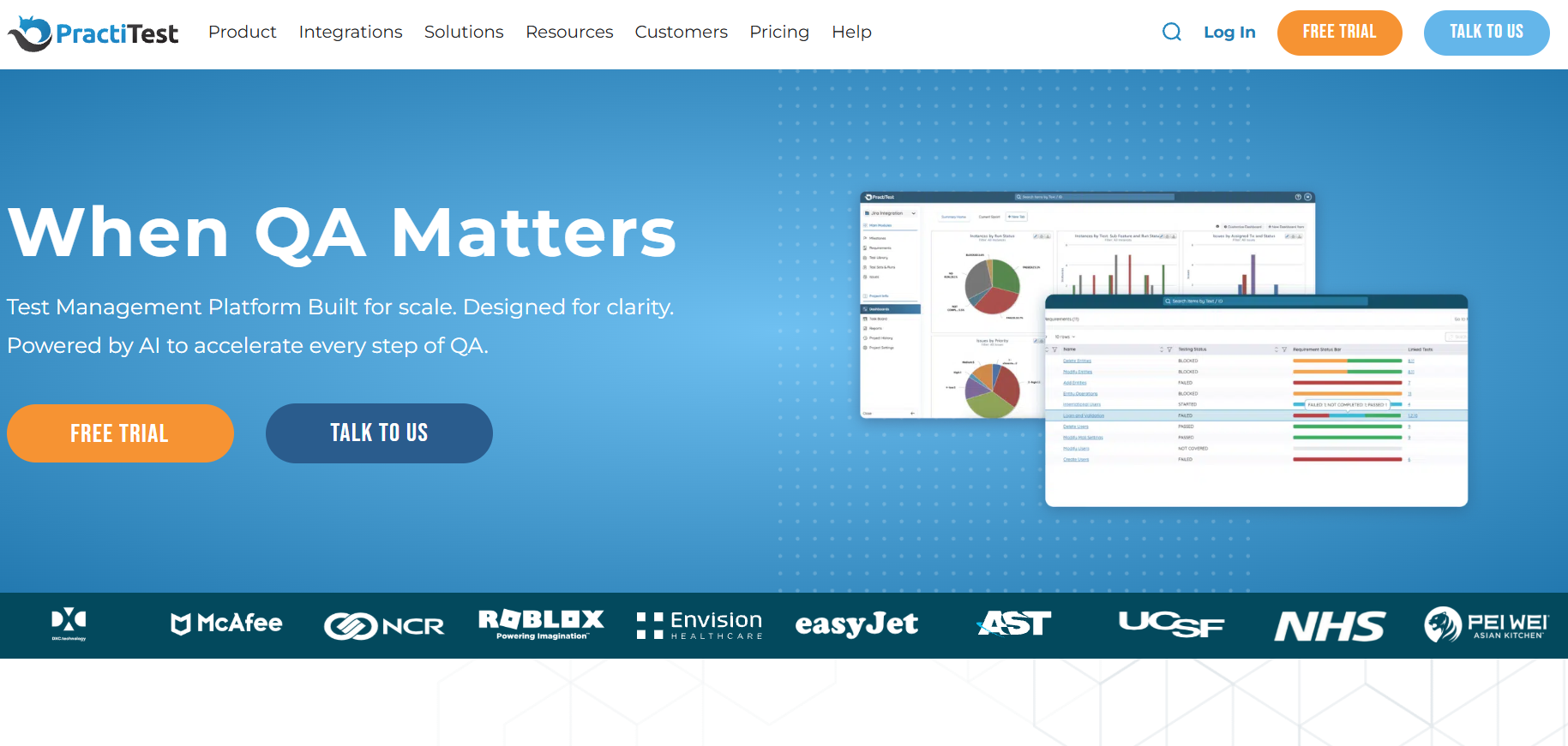 practitest homepage 