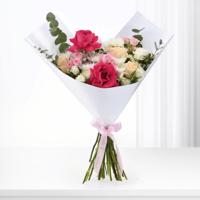 Pink and white flower bouquet