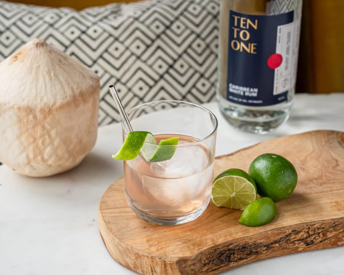 Cucumber cocktail with tropical flair