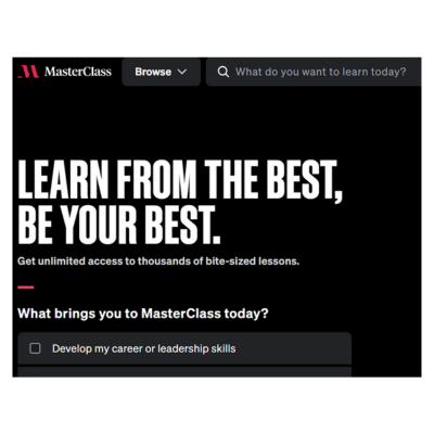 MasterClass homepage