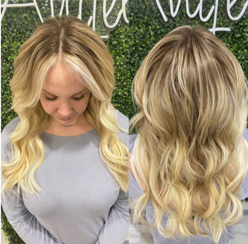 Woman with hair extensions
