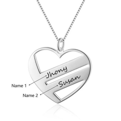 Heart Script Nameplate Necklace