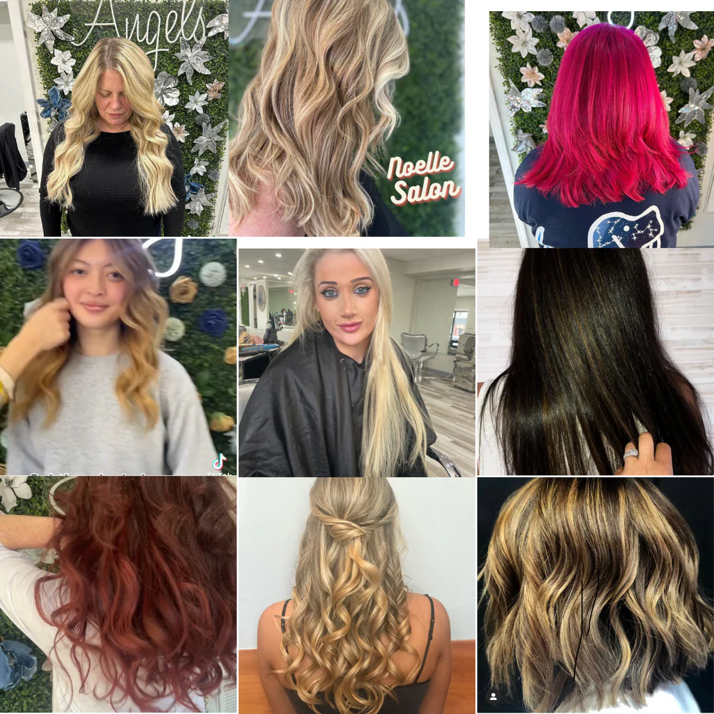Happy Customers showing their newly colored hair at Noelle Salon
