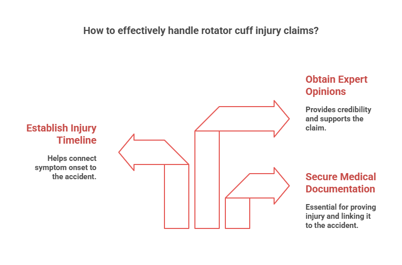 Infographic of How to effectively handle rotator cuff injury claims