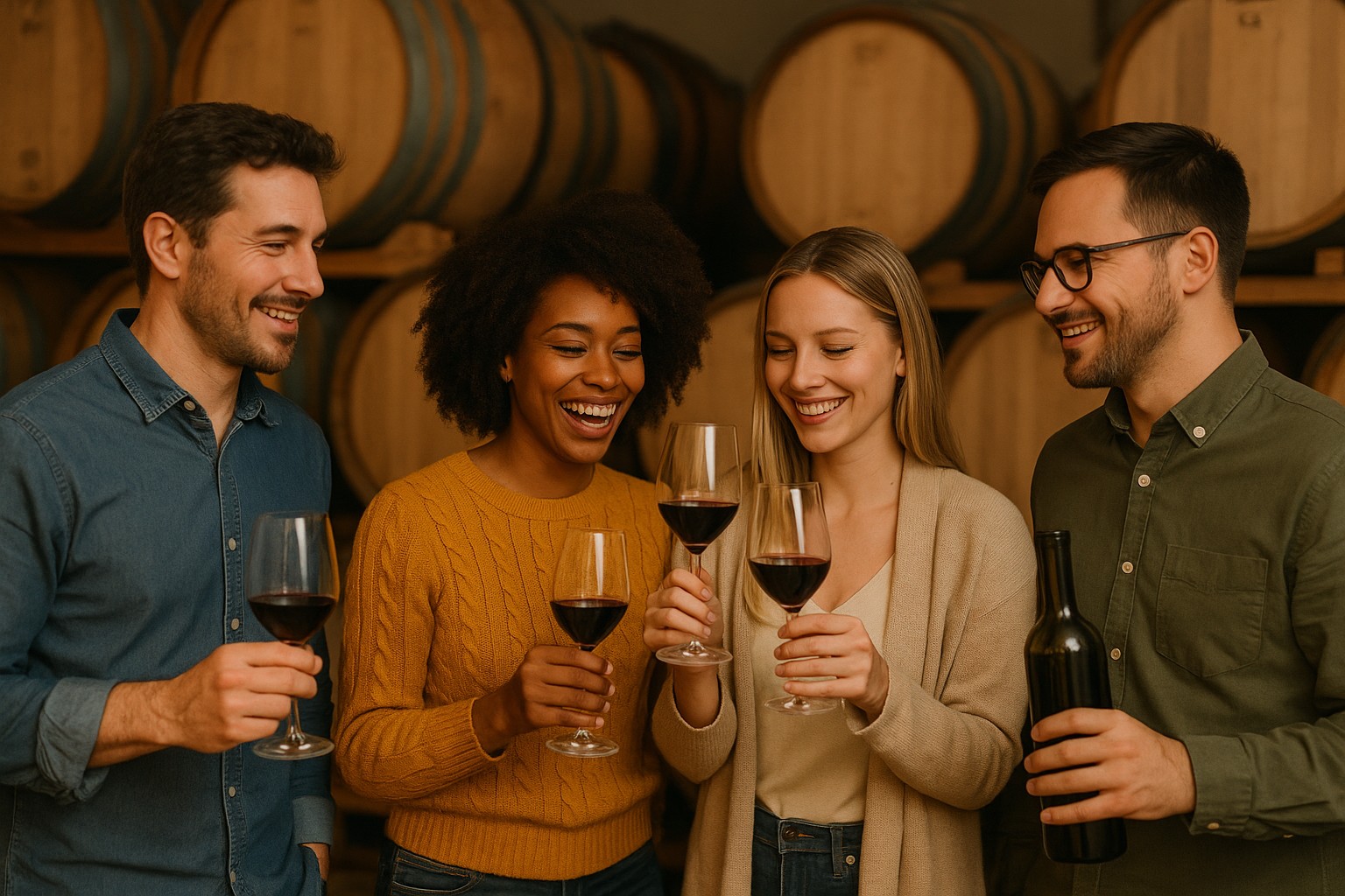 people enjoying a wine tasting