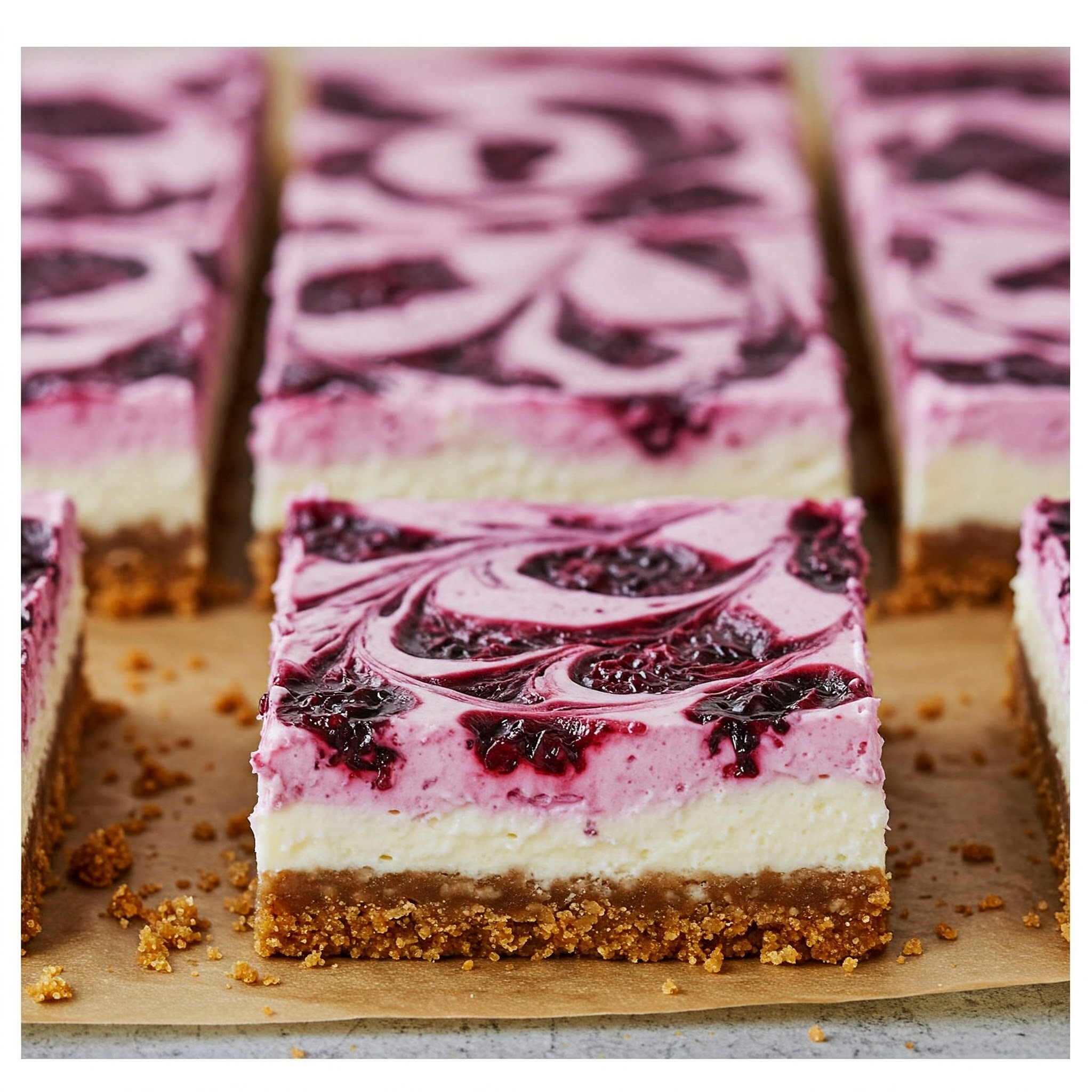 No-bake blackberry cheesecake bars
