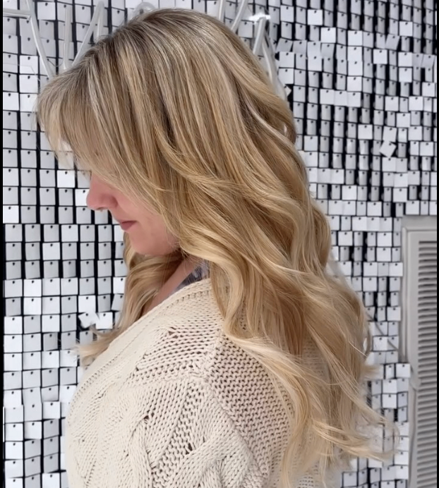 Woman with hair extensions