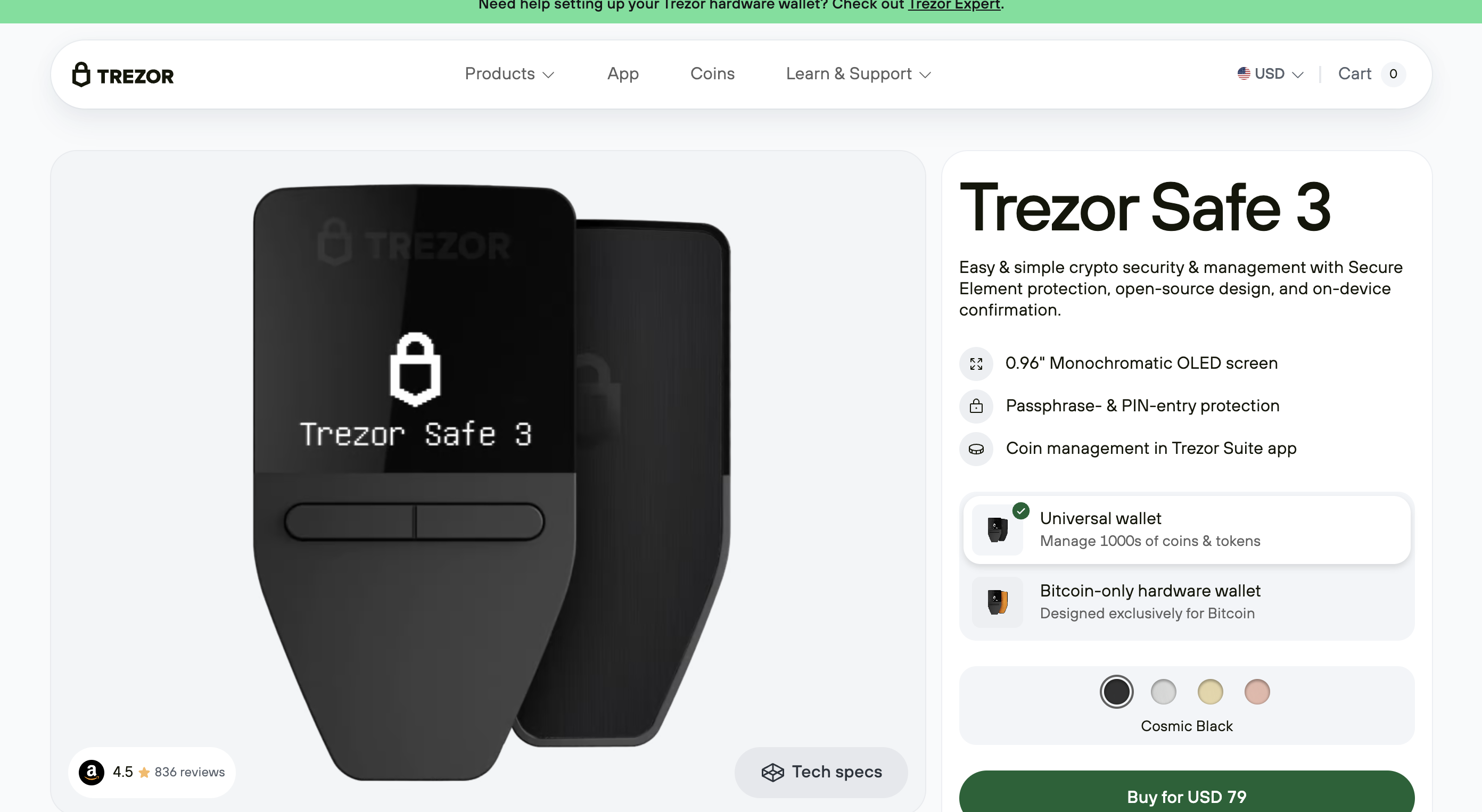 Trezor safe 3