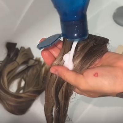 Apply sulphate free shampoo correctly