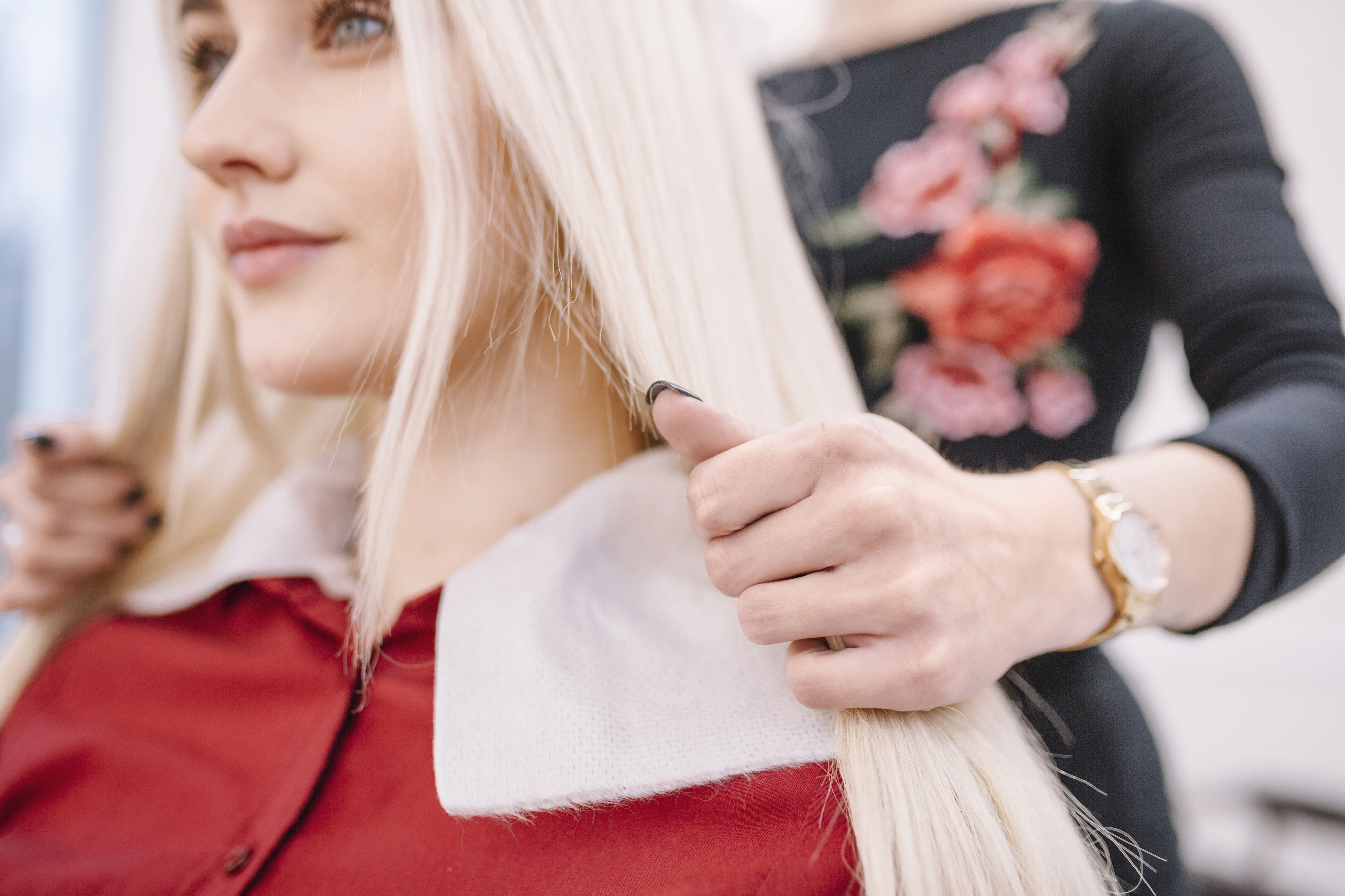 Woman with styled Russian hair