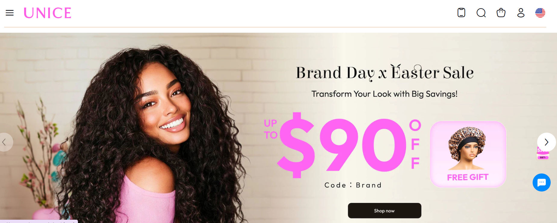 UNice Hair Homepage