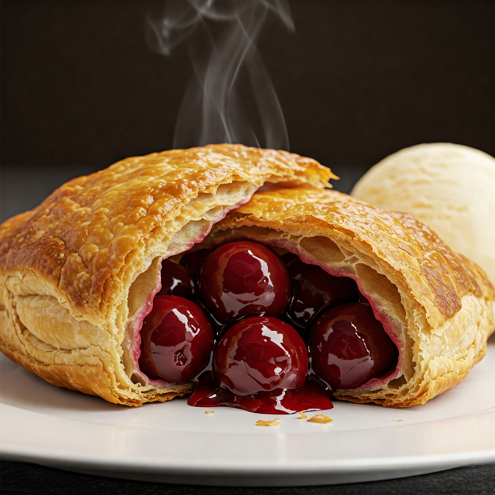 Cherry puff pastry