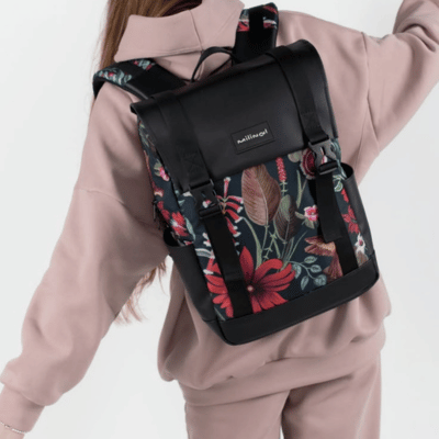 Lady wearing a bagpack