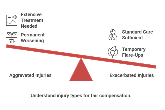 Infographic of Aggravated vs. Exacerbated Injuries