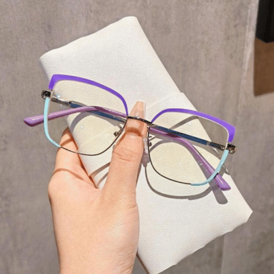 Blue Light Blocking Glasses in purple frame