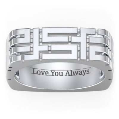 Men’s Block Pattern Ring