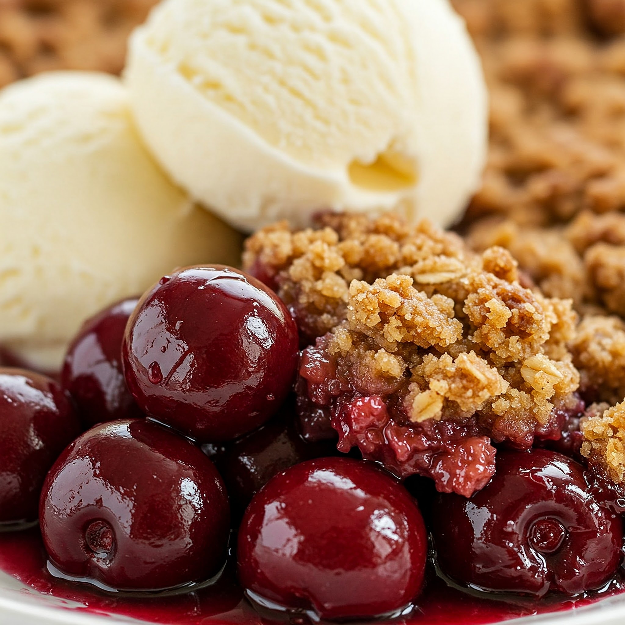 Fresh cherry crisp