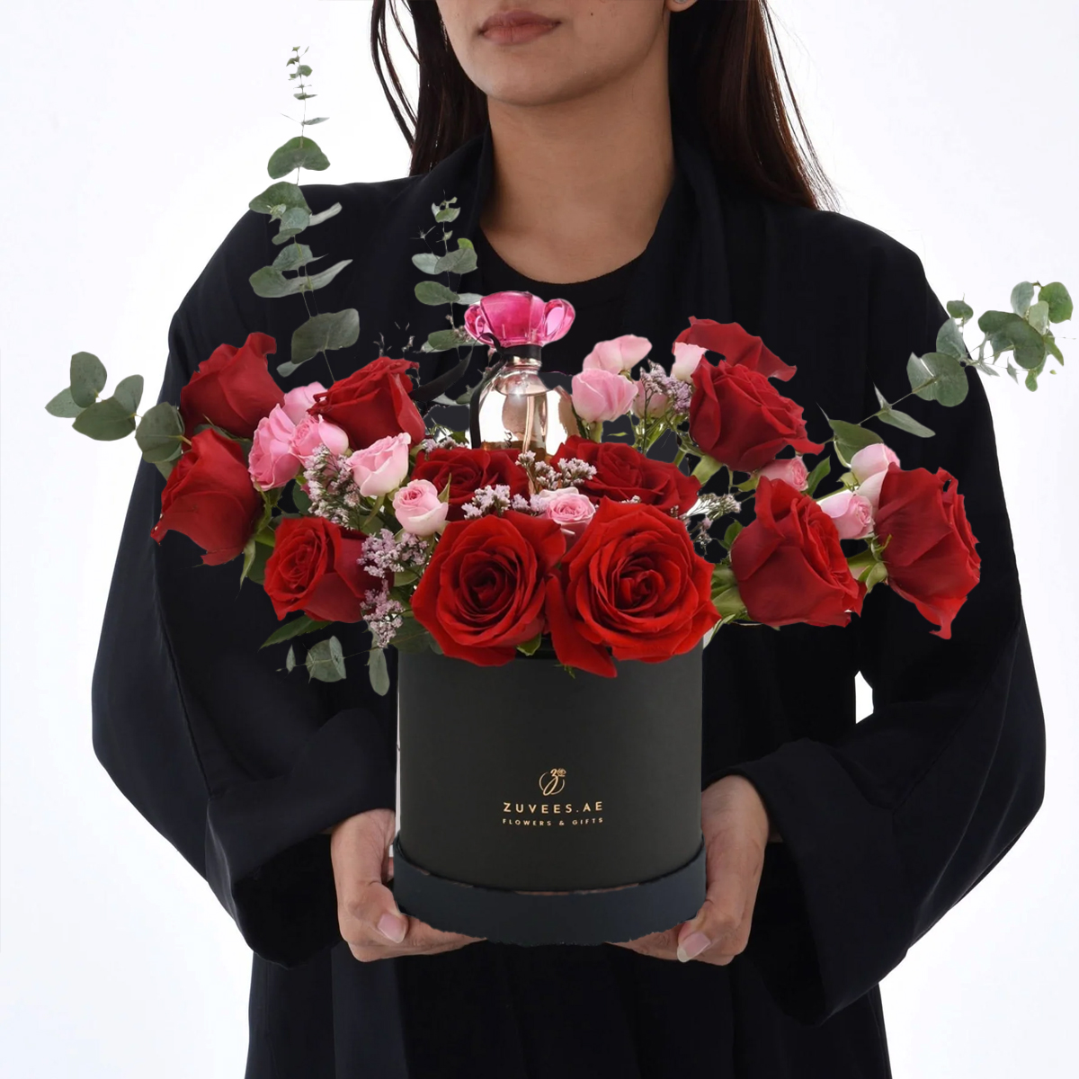 Girl holding flower box