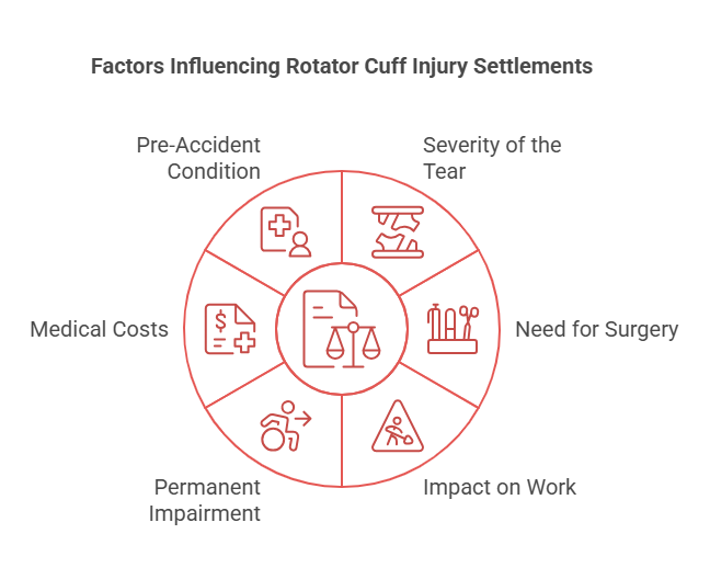 Infographic of Factors That Influence a Rotator Cuff Injury Settlement