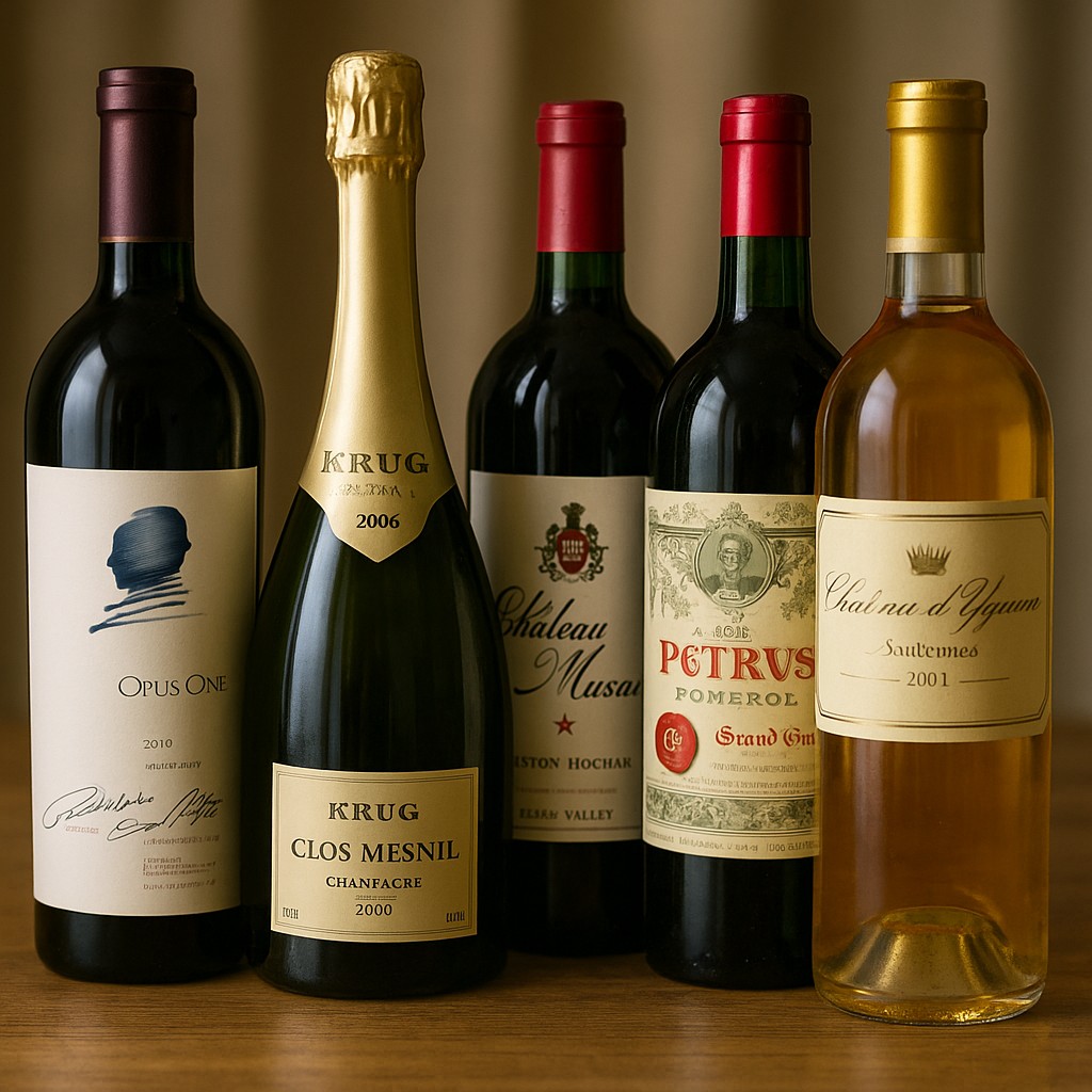 bottles of some well-known wines