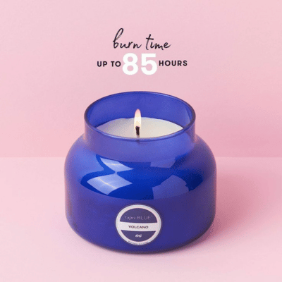 Candle in a blue glass