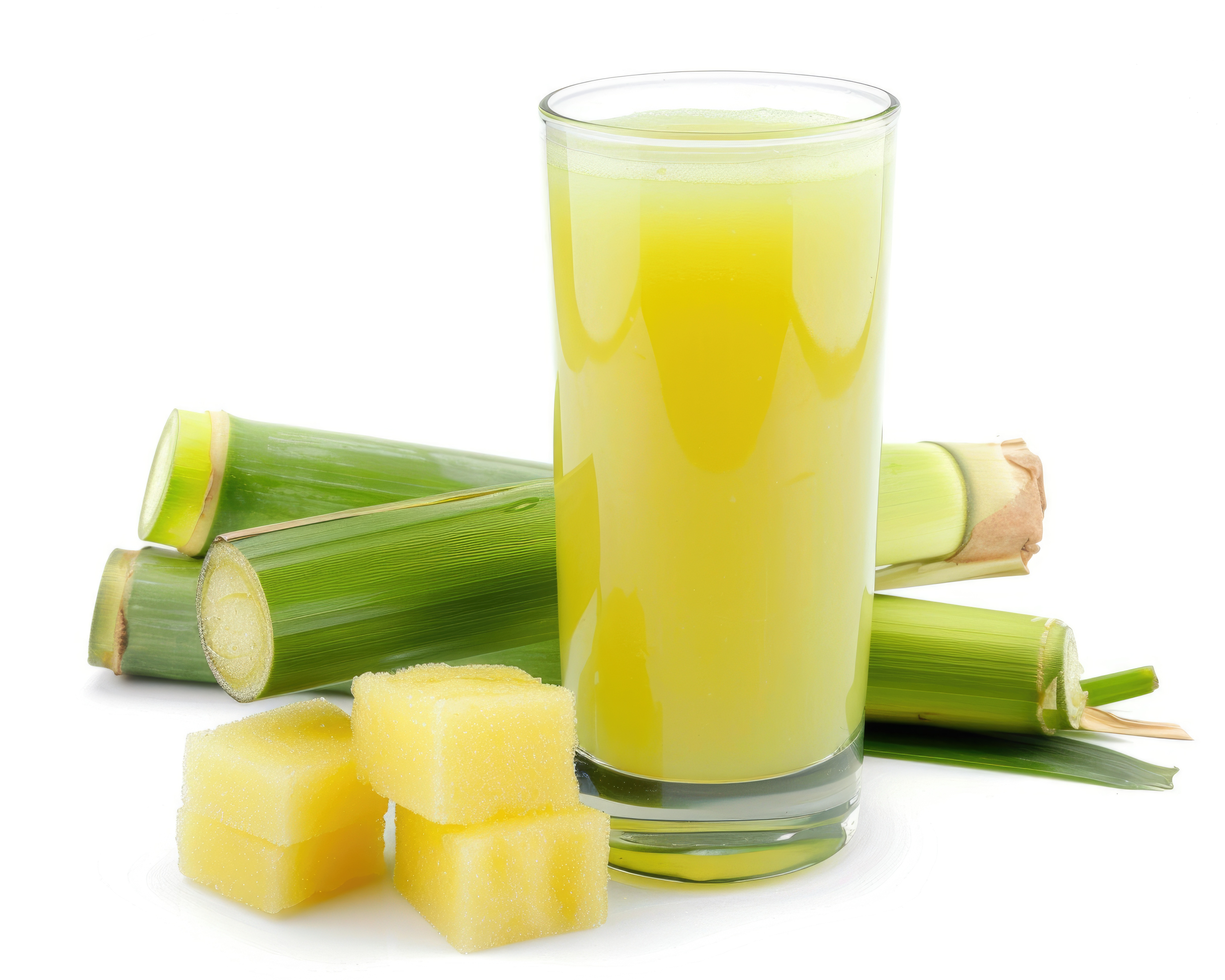 Sugarcane cubes and juice
