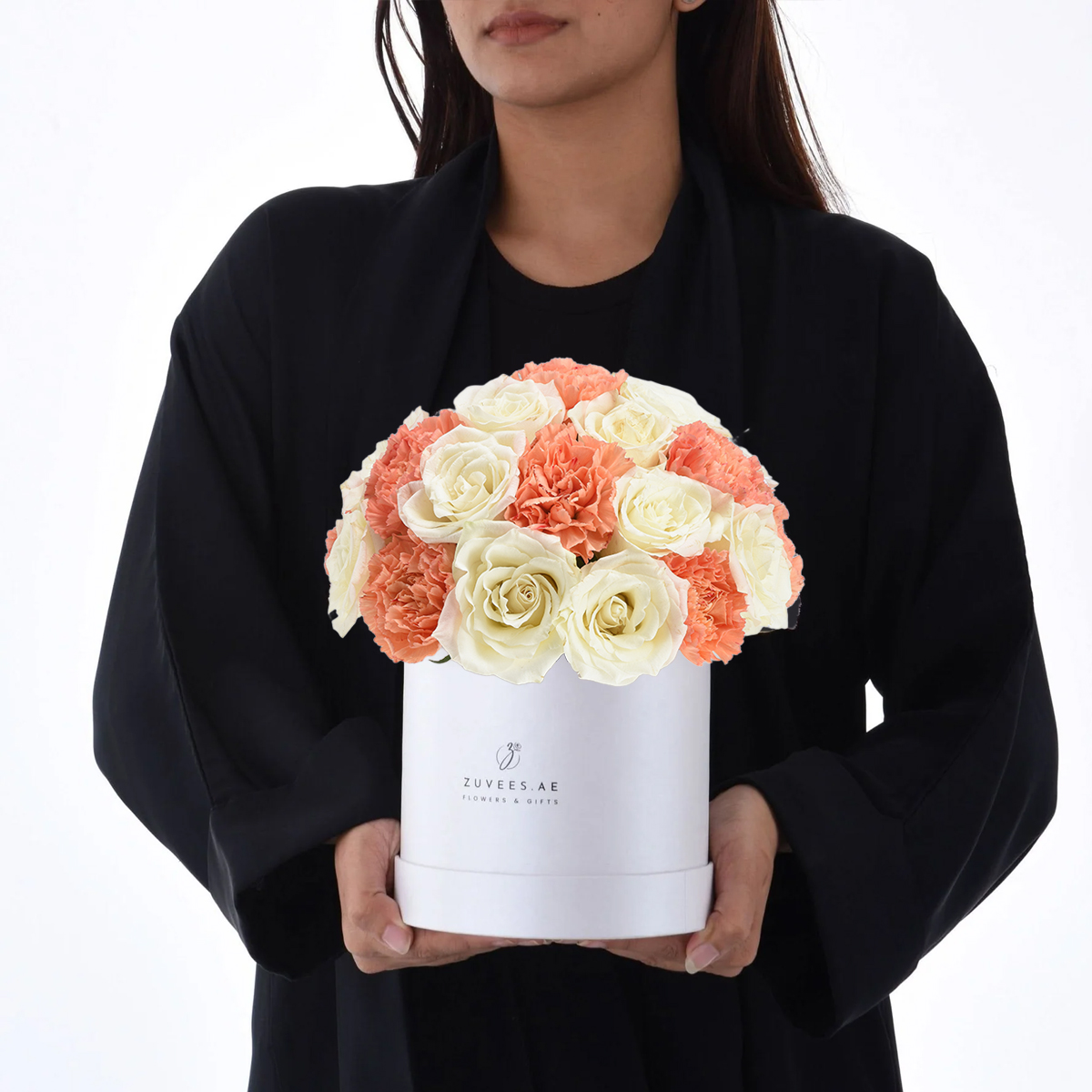 Girl holding flower box