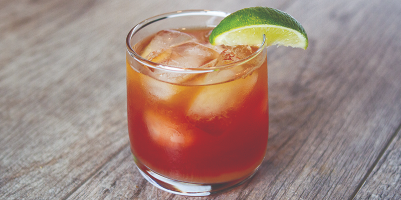 Refreshing vodka cocktail with citrus