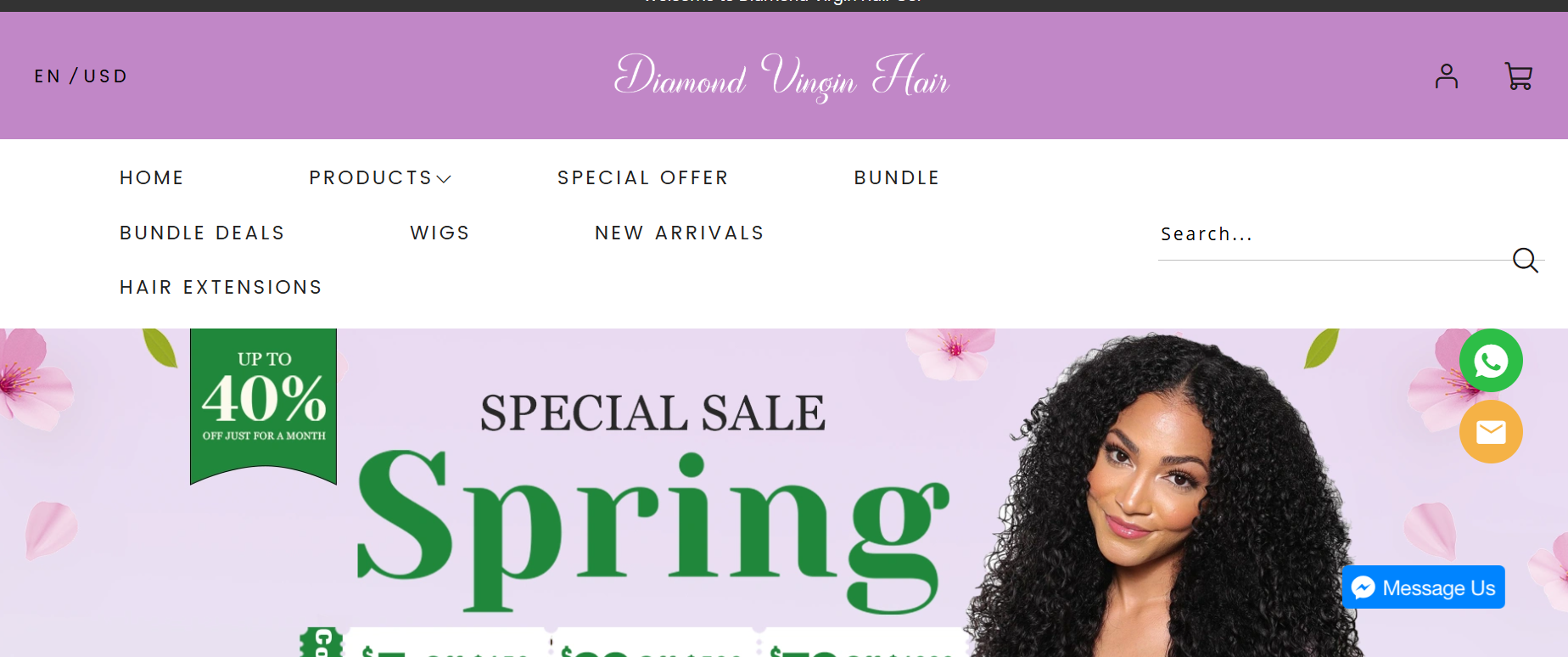 Diamond Virgin Hair Homepage