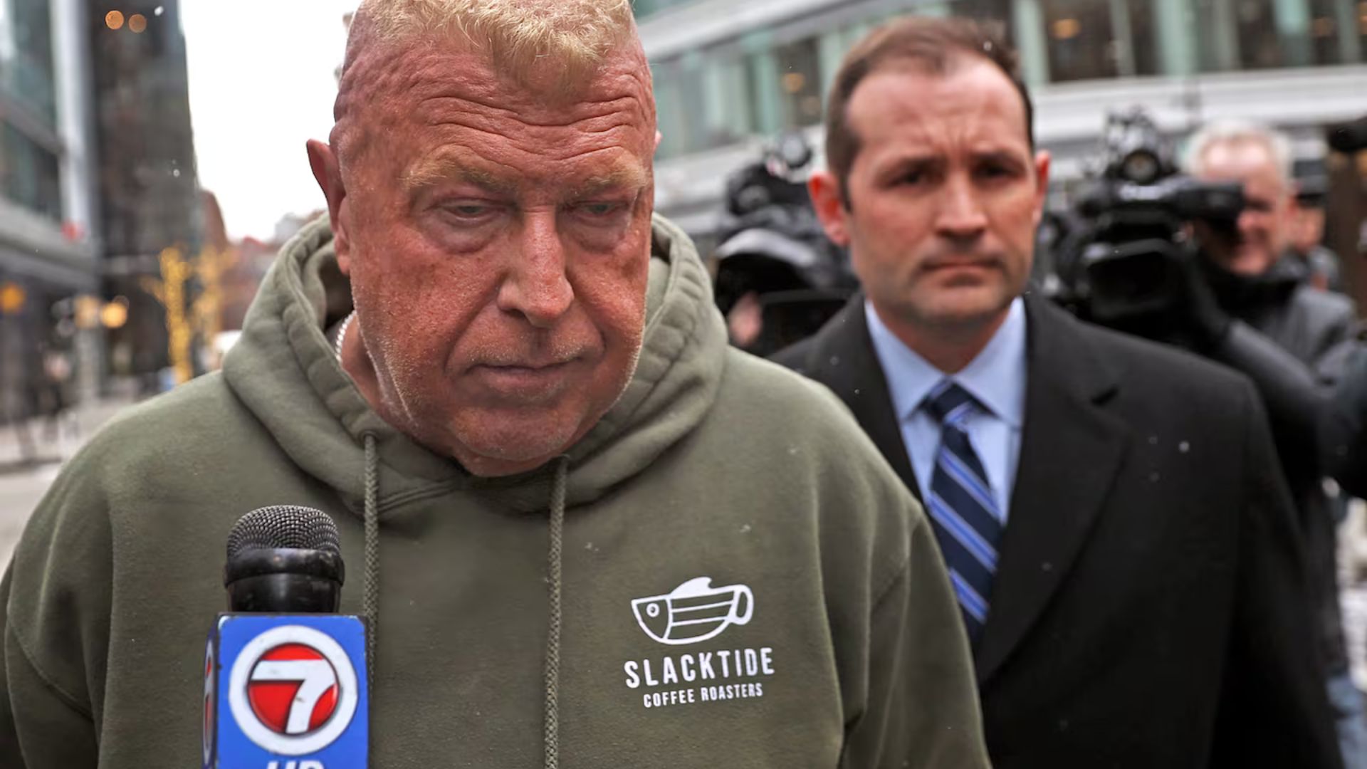 Former State Police Sgt. Gary Cederquist, wearing green, exited Boston federal court following his January 2024 indictment. (David L. Ryan/Globe Staff) Former State Police Sgt. Gary Cederquist, wearing green, exited Boston federal court following his January 2024 indictment. (David L. Ryan/Globe Staff)