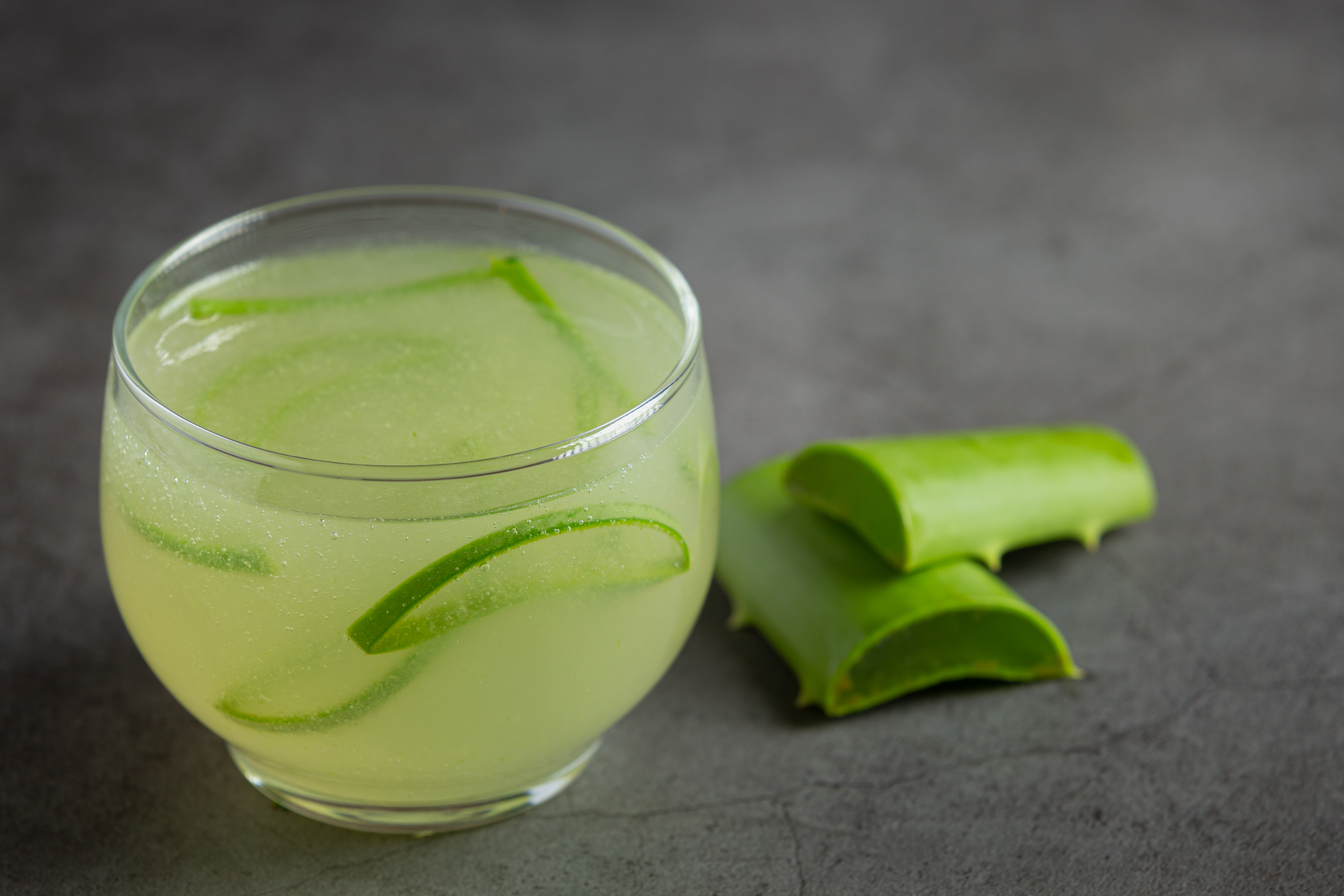 Glass of aloe vera juice
