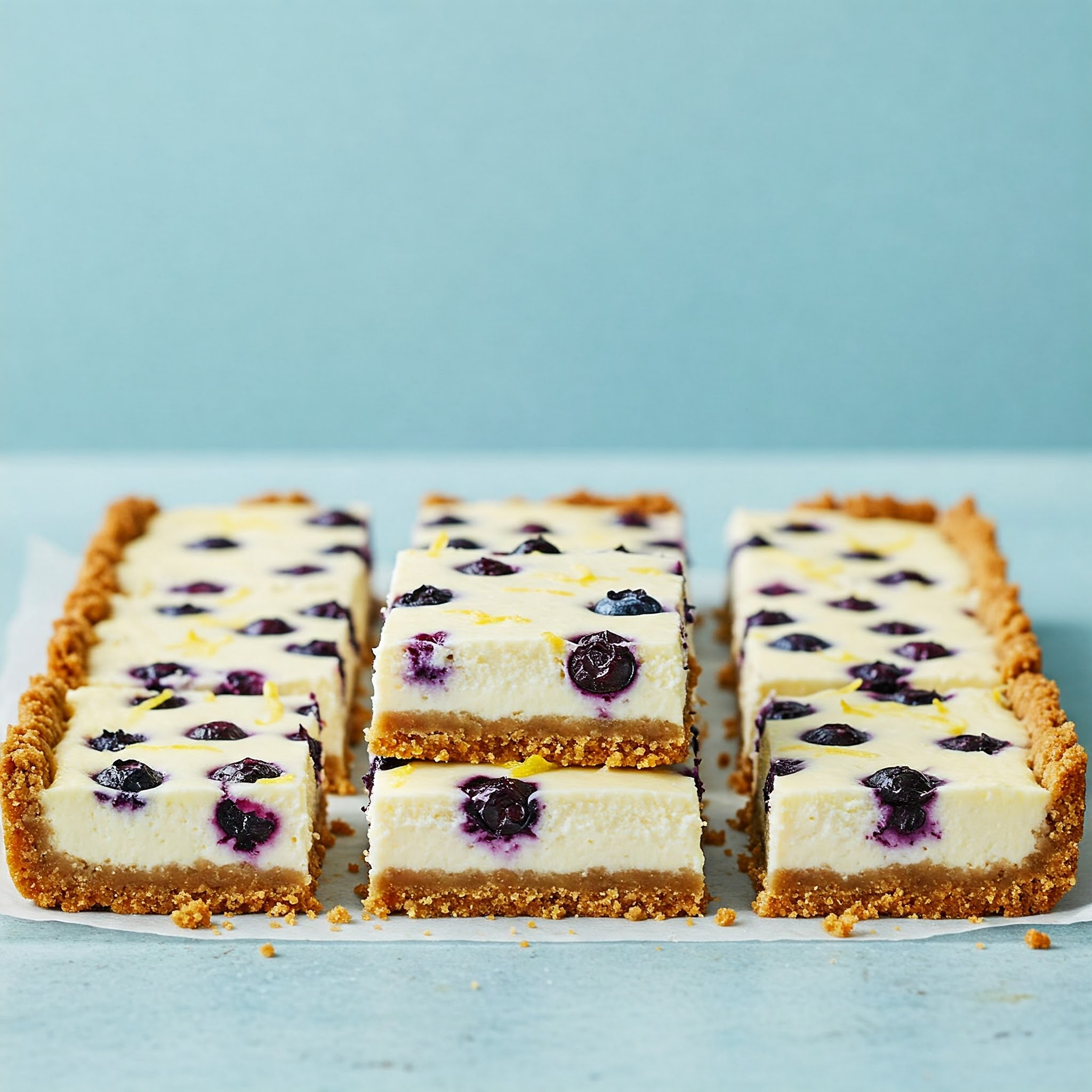 Lemon blueberry cheesecake bars