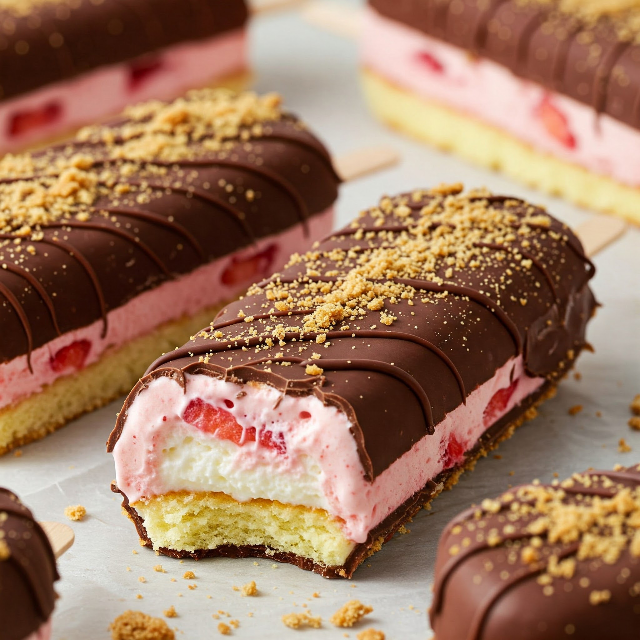 Strawberry shortcake ice creams bars