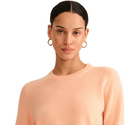Lady weraing original cashmere sweater